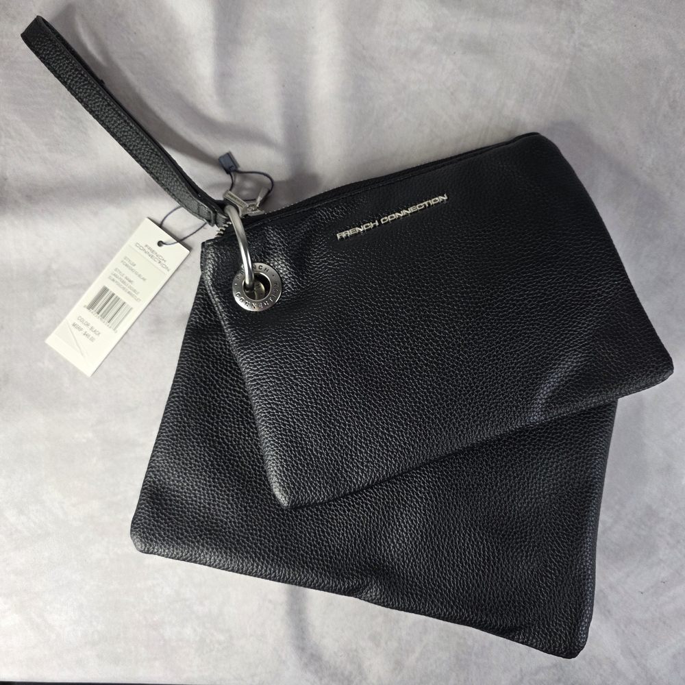 French Connection Black Wristlet Clutch